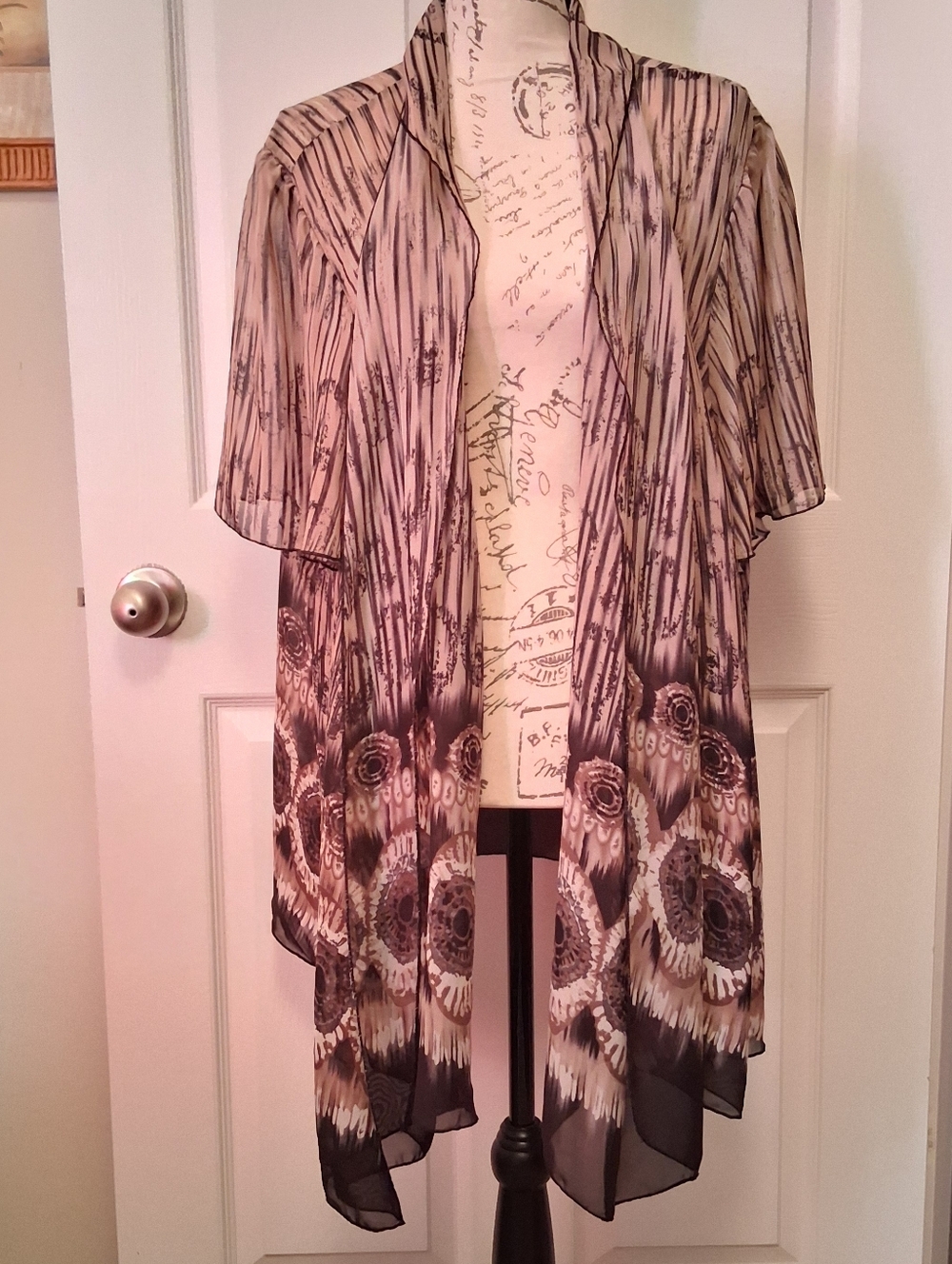 Maggie Barnes Sheer Open Caftan.  3X